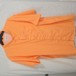 Columbia PFG Vented Mens 4XL Peach Short Sleeve Button Up Shirt
